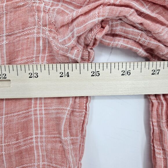 Tommy Bahama Shirt Mens XXL Linen Long Sleeve Pink Salmon Check Button Up Casual - Picture 9 of 11
